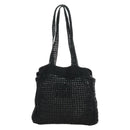 Miu Miu Tote Bag Raffia Black Silver Auth 189784SM-2