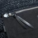 Miu Miu Tote Bag Raffia Black Silver Auth 189784SM-20