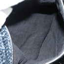 Miu Miu Tote Bag Raffia Black Silver Auth 189784SM-21