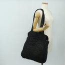 Miu Miu Tote Bag Raffia Black Silver Auth 189784SM-22