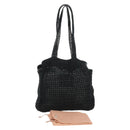 Miu Miu Tote Bag Raffia Black Silver Auth 189784SM-23