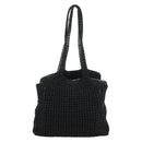 Miu Miu Tote Bag Raffia Black Silver Auth 189784SM-3