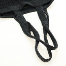 Miu Miu Tote Bag Raffia Black Silver Auth 189784SM-7
