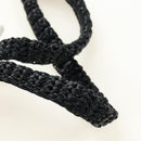 Miu Miu Tote Bag Raffia Black Silver Auth 189784SM-8