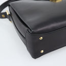 GUCCI Shoulder Bag Leather Black Gold Auth 189787A-11