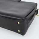 GUCCI Shoulder Bag Leather Black Gold Auth 189787A-12