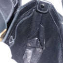 GUCCI Shoulder Bag Leather Black Gold Auth 189787A-17