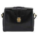 GUCCI Shoulder Bag Leather Black Gold Auth 189787A-2