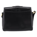 GUCCI Shoulder Bag Leather Black Gold Auth 189787A-3