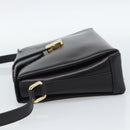 GUCCI Shoulder Bag Leather Black Gold Auth 189787A-4