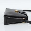 GUCCI Shoulder Bag Leather Black Gold Auth 189787A-5