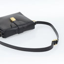 GUCCI Shoulder Bag Leather Black Gold Auth 189787A-7