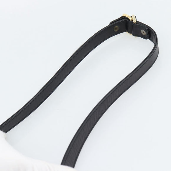 GUCCI Shoulder Bag Leather Black Gold Auth 189787A
