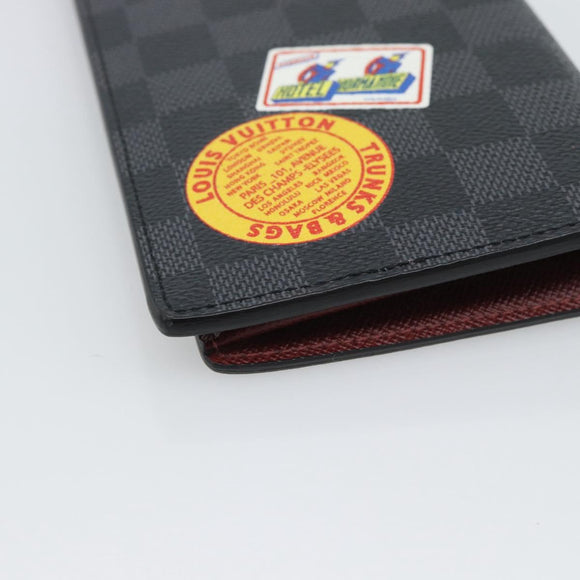 LOUIS VUITTON Damier Graphite Porte Feuille Brother Long Wallet LV Auth 189789M