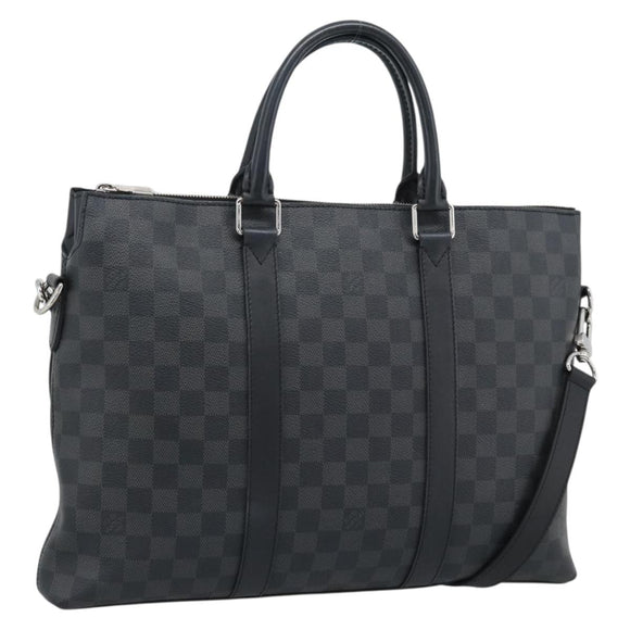 LOUIS VUITTON Damier Graphite Anton Briefcase N40024 LV Auth 189790V