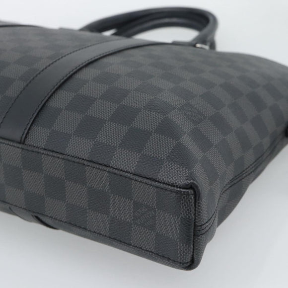 LOUIS VUITTON Damier Graphite Anton Briefcase N40024 LV Auth 189790V