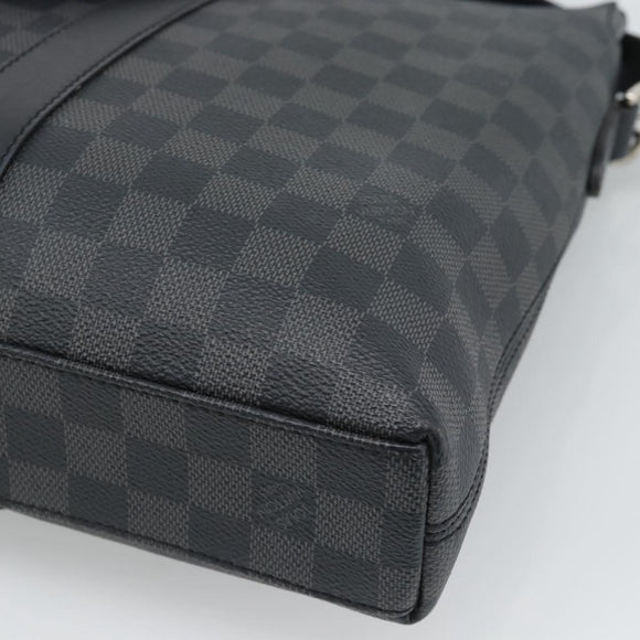 LOUIS VUITTON Damier Graphite Anton Briefcase N40024 LV Auth 189790V