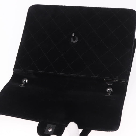 CHANEL Matelasse Chain Shoulder Bag Velor Black CC Auth 189792A