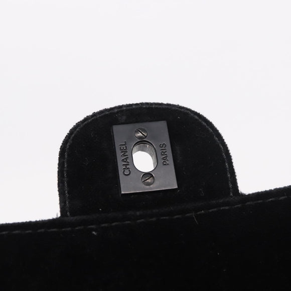 CHANEL Matelasse Chain Shoulder Bag Velor Black CC Auth 189792A