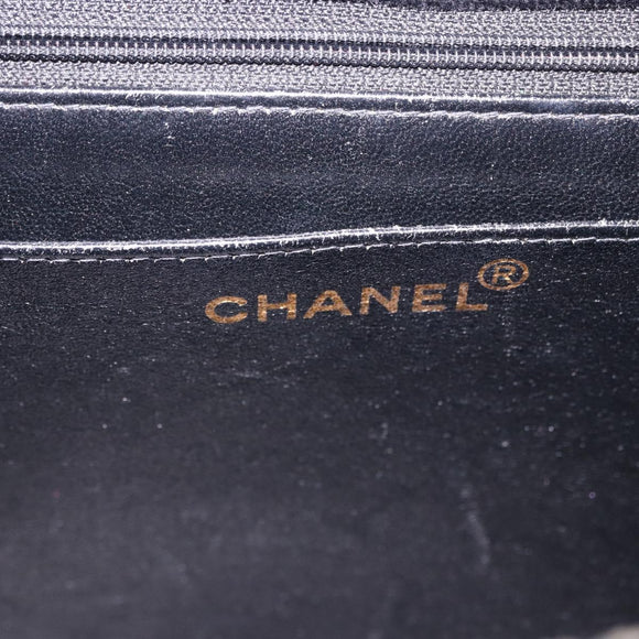 CHANEL Matelasse Chain Shoulder Bag Velor Black CC Auth 189792A