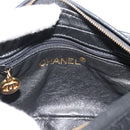 CHANEL Matelasse Chain Shoulder Bag Satin Black Gold CC Auth 189794V-19