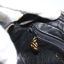 CHANEL Matelasse Chain Shoulder Bag Satin Black Gold CC Auth 189794V-22