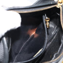 CHANEL Matelasse Chain Shoulder Bag Satin Black Gold CC Auth 189794V-11
