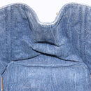 PRADA Canapa M Hand Bag Denim Blue Gold Auth 189795A-18