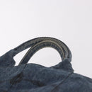 PRADA Canapa M Hand Bag Denim Blue Gold Auth 189795A-8
