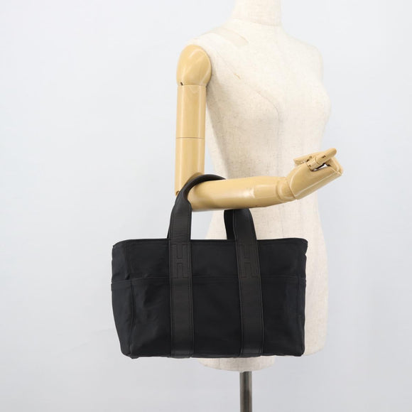 HERMES Acape Luco PM Hand Bag Nylon Black Auth 189796