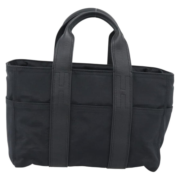 HERMES Acape Luco PM Hand Bag Nylon Black Auth 189796