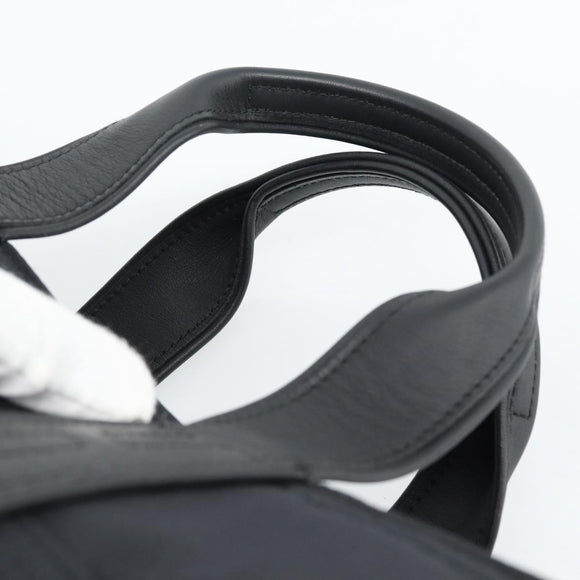 HERMES Acape Luco PM Hand Bag Nylon Black Auth 189796