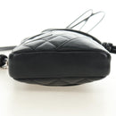 CHANEL Cambon Line Matelasse Shoulder Bag Leather Black Silver CC Auth 189797V-5