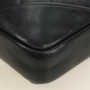 CHANEL Cambon Line Matelasse Shoulder Bag Leather Black Silver CC Auth 189797V-16