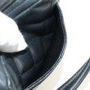 CHANEL Cambon Line Matelasse Shoulder Bag Leather Black Silver CC Auth 189797V-20