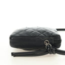 CHANEL Cambon Line Matelasse Shoulder Bag Leather Black Silver CC Auth 189797V-4
