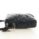 CHANEL Cambon Line Matelasse Shoulder Bag Leather Black Silver CC Auth 189797V-3