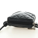 CHANEL Cambon Line Matelasse Shoulder Bag Leather Black Silver CC Auth 189797V-6