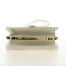Christian Dior Bobby Shoulder Bag Leather White Gold Auth 189798M-5