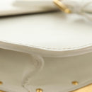 Christian Dior Bobby Shoulder Bag Leather White Gold Auth 189798M-12