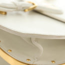 Christian Dior Bobby Shoulder Bag Leather White Gold Auth 189798M-16