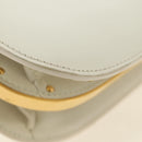 Christian Dior Bobby Shoulder Bag Leather White Gold Auth 189798M-17