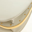 Christian Dior Bobby Shoulder Bag Leather White Gold Auth 189798M-18
