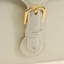 Christian Dior Bobby Shoulder Bag Leather White Gold Auth 189798M-20