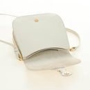 Christian Dior Bobby Shoulder Bag Leather White Gold Auth 189798M-21