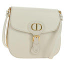 Christian Dior Bobby Shoulder Bag Leather White Gold Auth 189798M-1