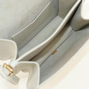 Christian Dior Bobby Shoulder Bag Leather White Gold Auth 189798M-11