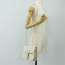 Christian Dior Bobby Shoulder Bag Leather White Gold Auth 189798M-29