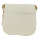 Christian Dior Bobby Shoulder Bag Leather White Gold Auth 189798M-2