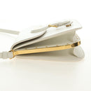 Christian Dior Bobby Shoulder Bag Leather White Gold Auth 189798M-3